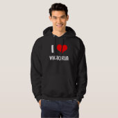 Veste À Capuche J'aime VICTORIA ma Saint-Valentin désolé mesdames (Devant entier)