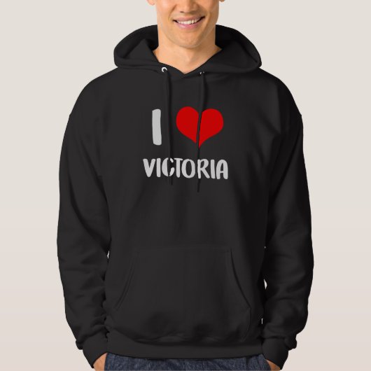 Veste À Capuche J'aime VICTORIA ma Saint-Valentin désolé mesdames (Devant)