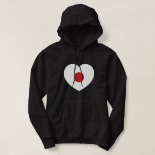 Veste À Capuche Japon   Coeur du drapeau japonais