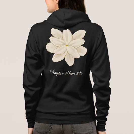 Veste À Capuche Jasmine White Flower Name Front and Back (Dos)