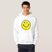 Veste À Capuche Jaune brillant et joyeux visage souriant (Devant entier)