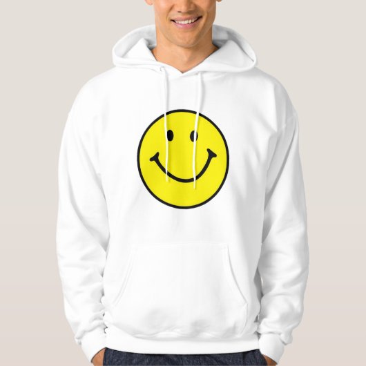 Veste À Capuche Jaune brillant et joyeux visage souriant (Devant)