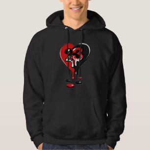 Veste À Capuche JD 4 Rouge Tonnerre 23 Dégoulinant Cœur Rouge Tonn