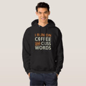 Veste À Capuche Je Cours Sur Café Et Cuss Mots (Devant entier)