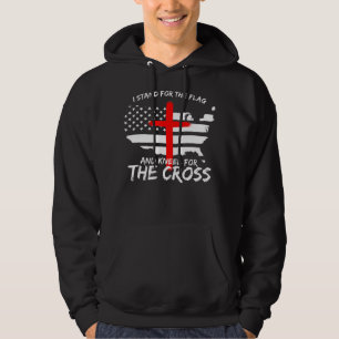 Veste À Capuche Je me tiens pour le drapeau et le genou de la croi