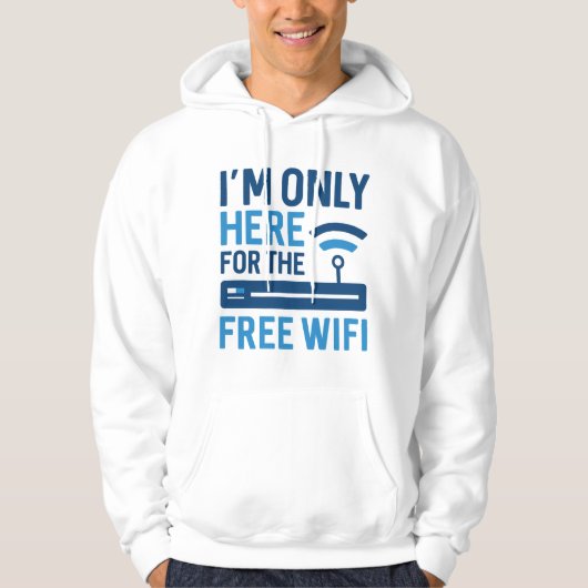 Veste À Capuche Je ne suis ici que pour le wifi gratuit (Devant)