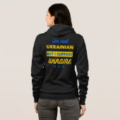 Veste À Capuche Je ne suis pas Ukrainien mais je soutiens l'Ukrain (Dos entier)