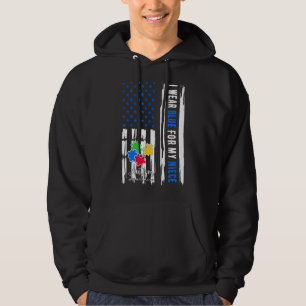 Veste À Capuche Je Porte Du Bleu Pour Ma Sensibilisation sur l'aut
