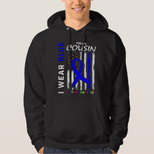Veste À Capuche Je Porte Du Bleu Pour Mon Drapeau Sensibilisation 