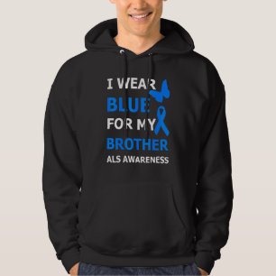Veste À Capuche Je Porte Du Bleu Pour Mon Ruban Frère