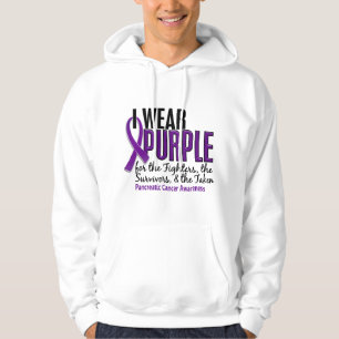 Veste À Capuche Je porte le Cancer pancréatique de FST 10 pourpre