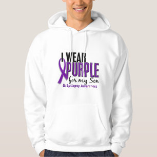 Veste À Capuche Je porte le pourpre pour ma épilepsie du fils 10