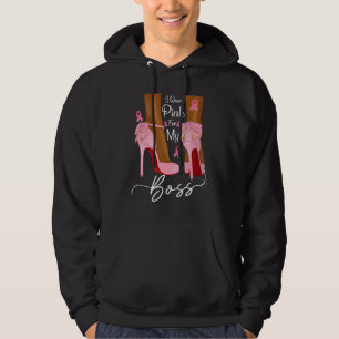 Veste À Capuche Je Porte Le Rose Pour Mon Boss Ribbon Melanin Blac