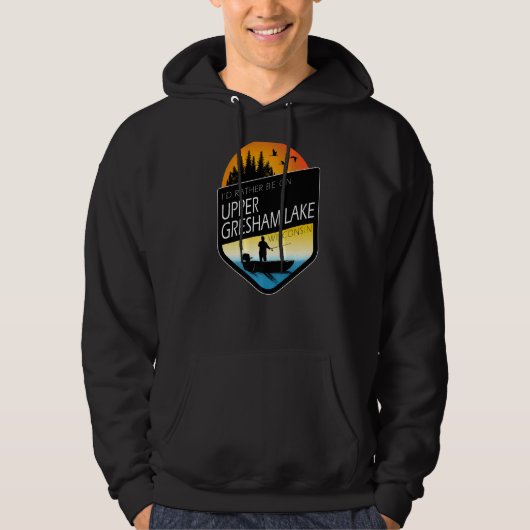 Veste À Capuche Je Préférerais Être Sur Upper Gresham Lake Wiscons (Devant)