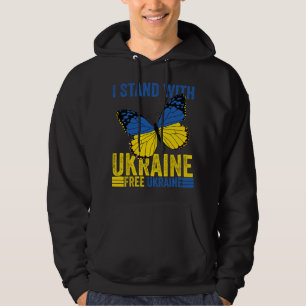 Veste À Capuche Je soutiens l'Ukraine Soutien Libre papillon Ukrai