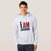 Veste À Capuche Je suis Canadien - Déclaration patriotique et feui (Devant entier)