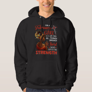 Veste À Capuche Je suis Février Fille Je peux faire tout par Ch