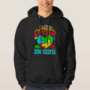 Veste À Capuche Je Suis Fier Autisme Zoo Gardien Puzzle Coeur Auti