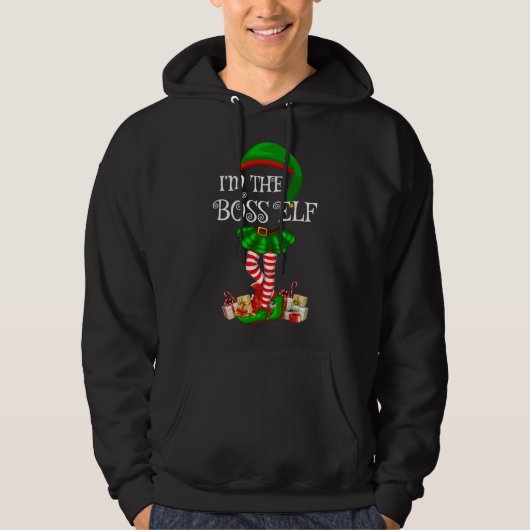 Veste À Capuche Je suis le chef elfe Noël (Devant)
