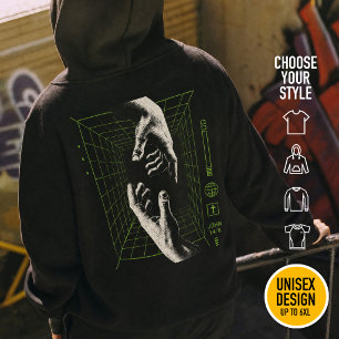 Veste À Capuche Je suis le Chemin Jean 14:6 Grille Cyberpunk Chrét