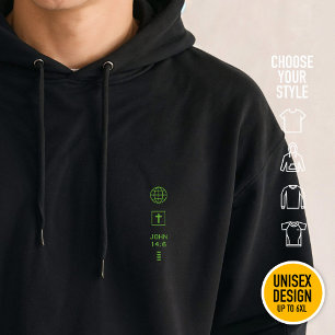 Veste À Capuche Je suis le Chemin Jean 14:6 Symboles Chrétiens Min