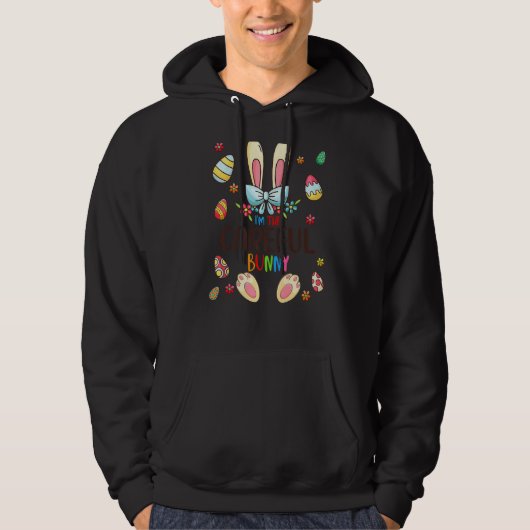 Veste À Capuche Je suis le lapin méticuleux Jour de Pâques Famille (Devant)