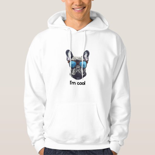 Veste À Capuche Je suis un chien Cool (Devant)