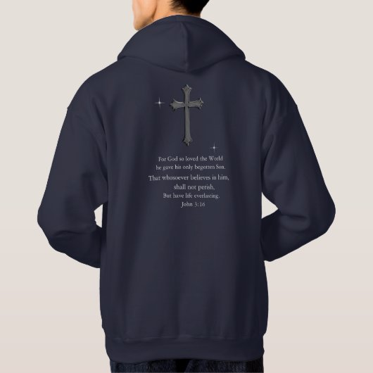 Veste À Capuche Jean 3:16 chrétien (Dos)