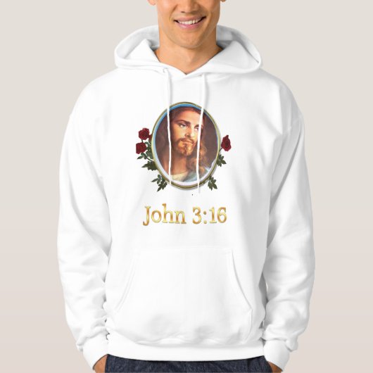 Veste À Capuche Jean 3:16 verset de la Bible (Devant)