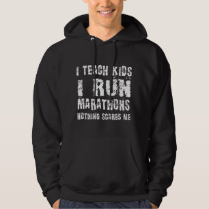 Veste À Capuche J'enseigne aux enfants, je cours des marathons cou