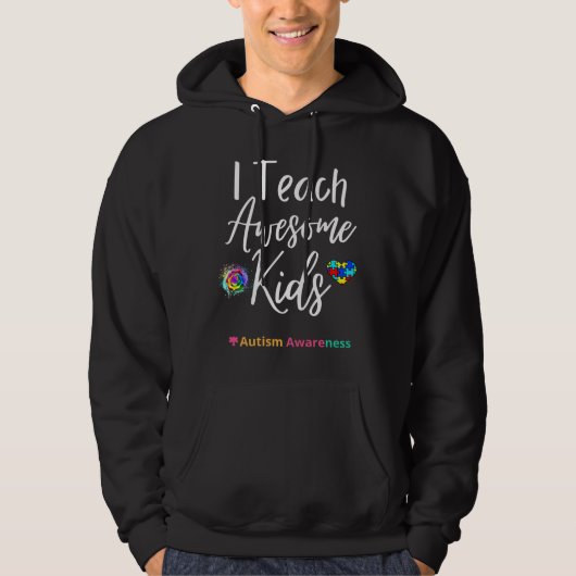 Veste À Capuche J'Enseigne Awesome Enfants Autisme Tee - shirts Éd (Devant)