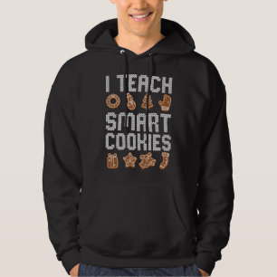 Veste À Capuche J'Enseigne les biscuits intelligents Noël Enseigna
