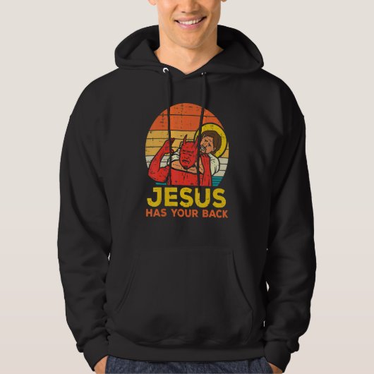 Veste À Capuche Jésus A Ton Dos Jiu Jitsu Retro Christian Men (Devant)