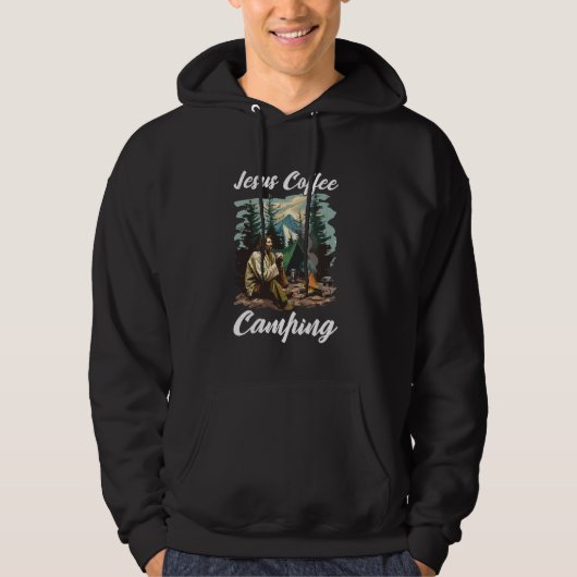 Veste À Capuche Jesus Camping Café Camper Routine Veux - (Devant)