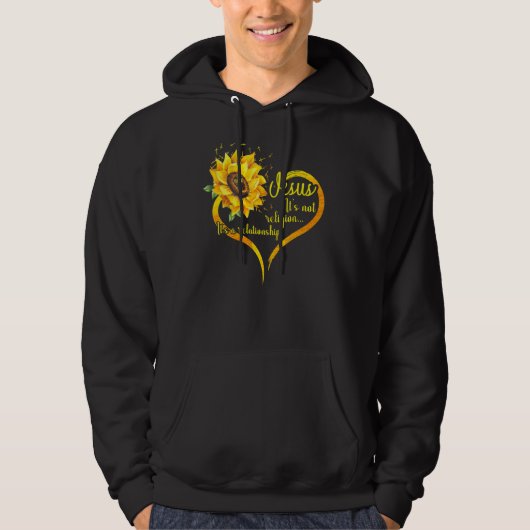 Veste À Capuche Jésus Ce n'est pas une religion C'est une relation (Devant)
