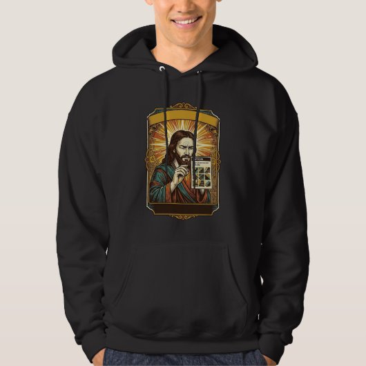 Veste À Capuche Jésus Escalier Flou Test Captcha Sécurité Tech Hum (Devant)