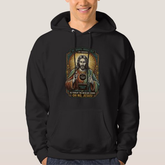 Veste À Capuche Jésus Fond noir Couverture de webcam oubliée Virtu (Devant)