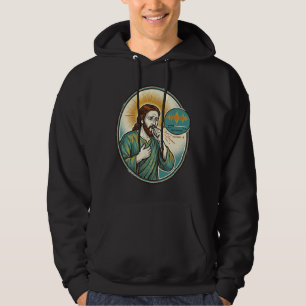Veste À Capuche Jésus toussant au milieu d'un message audio vocal