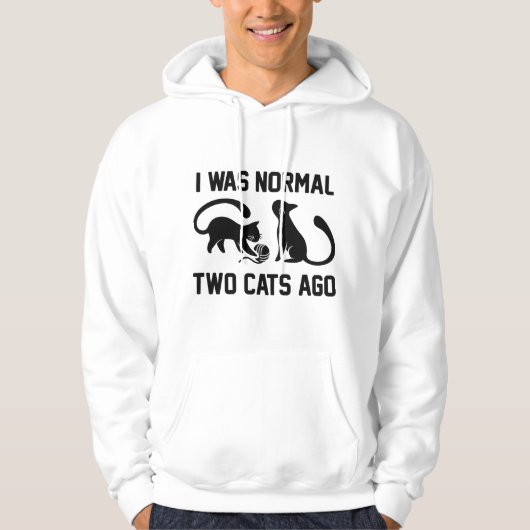 Veste À Capuche J'étais normal il y a deux chats (Devant)