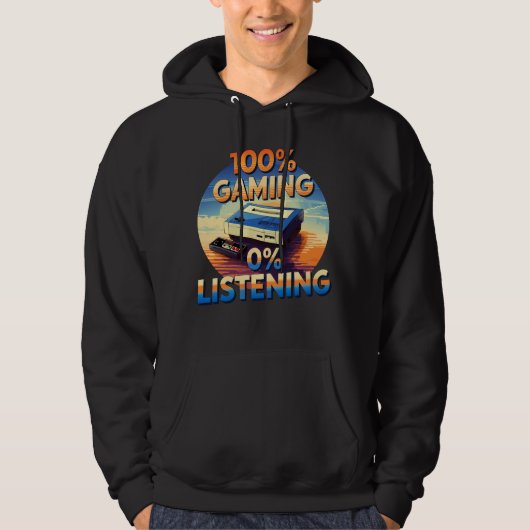 Veste À Capuche Jeu 0% Écouter Amusant Jeu de style rétro (Devant)