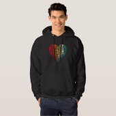 Veste À Capuche Jeu d'échecs rétro Pièces de forme de coeur (Devant entier)