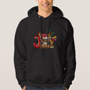 Veste À Capuche Joie Noël Highland Cow Farming Père Noël Ha