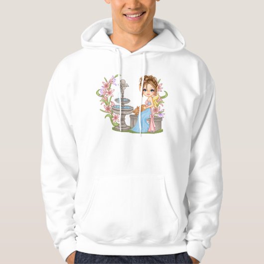 Veste À Capuche Joli Blue Faery Pixel Art (Devant)