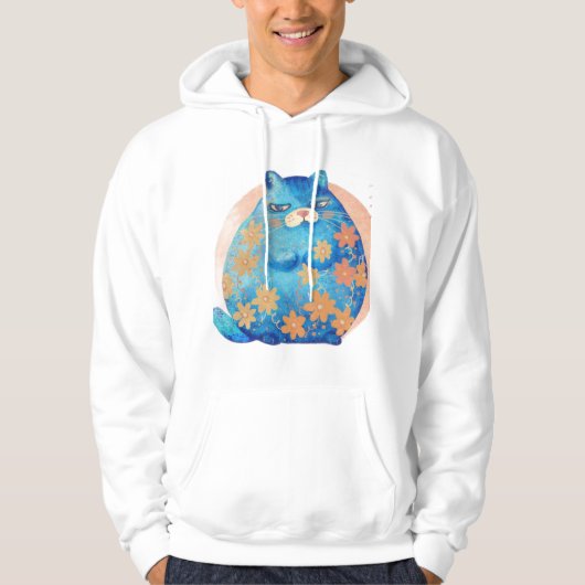 Veste À Capuche joli chat avec des yeux bleus (Devant)
