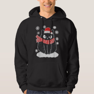 Veste À Capuche Joli chat noir Chat Noël Chat de neige Pajama