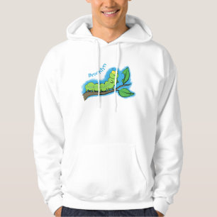 Veste À Capuche Joli dessin animé de chenille verte mignonne