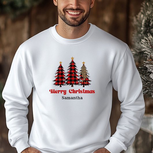 Veste À Capuche Joli pull de Noël à carreaux avec arbre