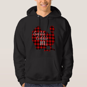 Veste À Capuche Jote Gobble Yall Ya'll Rouge Plaid Thanksgivi