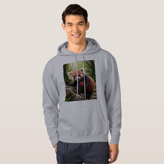 Veste À Capuche Jouer bébé Red Panda Forêt Design (Devant entier)