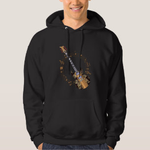 Veste À Capuche Joueur de guitare Vintage et musicien floral